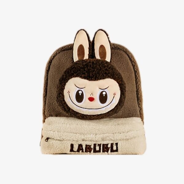 HIGH DEMAND – LIMITED STOCK Classic Bag Series-LABUBU Berber Fleece Backpack (Brown)