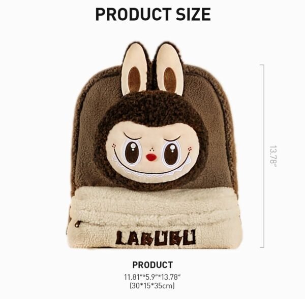 HIGH DEMAND – LIMITED STOCK Classic Bag Series-LABUBU Berber Fleece Backpack (Brown)